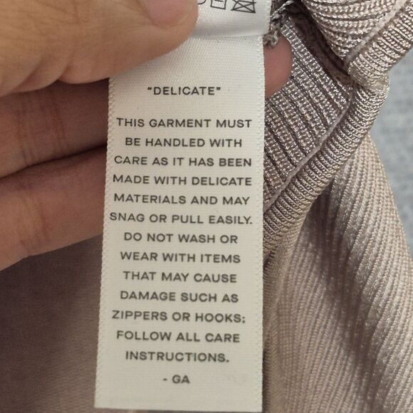 Good American Women's Angled Ribbed High Neck Bodysuit Mink001 Taupe 6 3XL - Picture 5 of 9